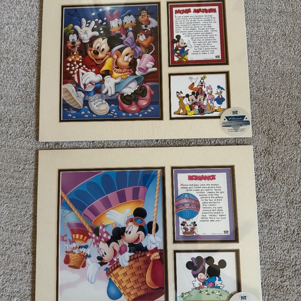 Disney Classic Commemorative “Romance” and “Movie Matinee” Prints